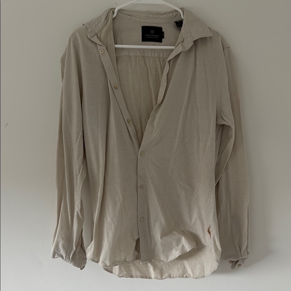 Scotch & Soda Cream Button-Up Shirt